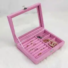 GENERICO - Joyero Exhibidor Organizador De Joyas Con Tapa transparente