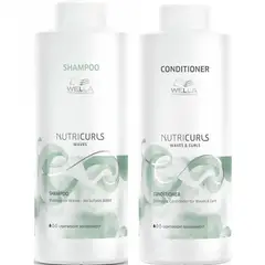 WELLA - Nutricurls Curls Shampoo 1L + Waves & Curls Conditioner 1L