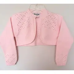 GENERICO - BOLERO CHAQUETA CORTA TORERITA NIÑA MANGA LARGA FLORvMANDALAY KNITS
