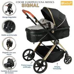 EBABY - Coche Cuna Moisés Extra acolchado Signal Beige