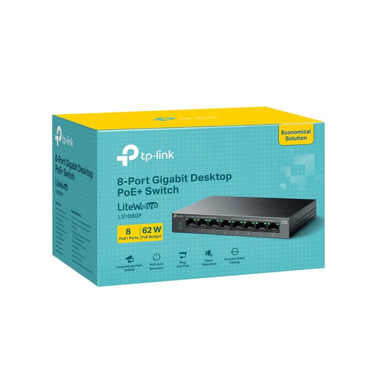 Tp-Link Ls108Gp Switch Gigabit De 8 Puertos Para Escritorio, Ideal Para Redes De Alto Rend