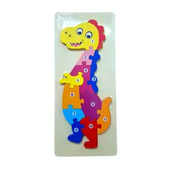 GENERICO - Rompecabezas Dinosaurio alto relieve enumerados