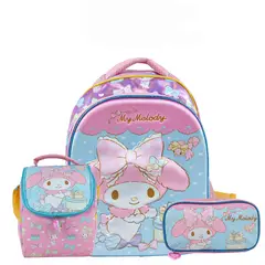 SCOOL - SET MOCHILA MY MELODY A4 PREMIUM ESPALDA LONCHERA CARTUCHERA EVA 3D