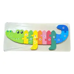 GENERICO - Rompecabezas Cocodrilo alto relieve enumerados