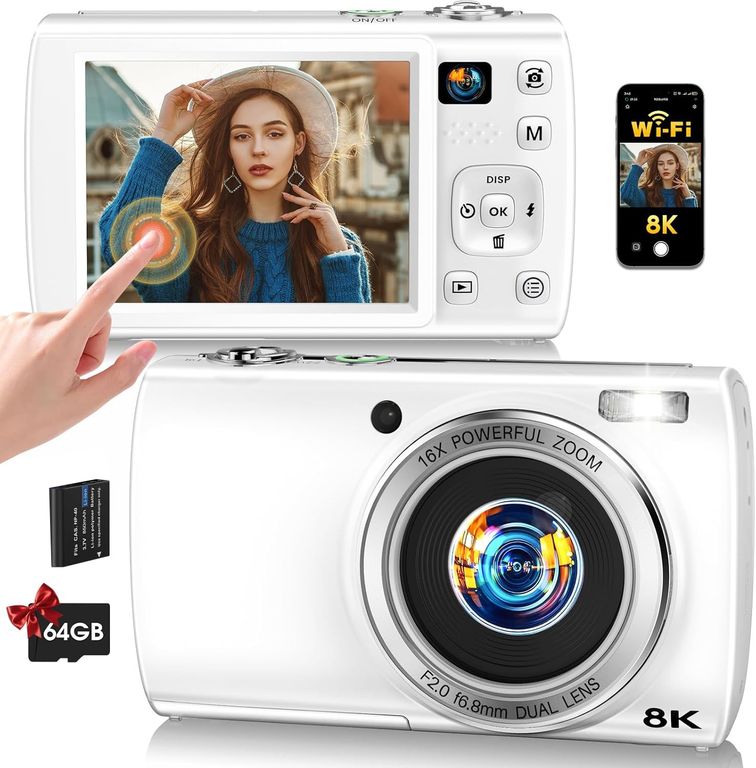 Cámara Digital 8K WiFi 88MP Dual Cámara