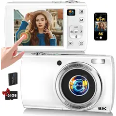 RENVMEXY - Cámara Digital 8K WiFi 88MP Dual Cámara