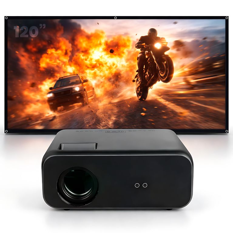 Proyector Smart SD550 Enfoque Manual + Ecran 120 Pulgadas Blanco