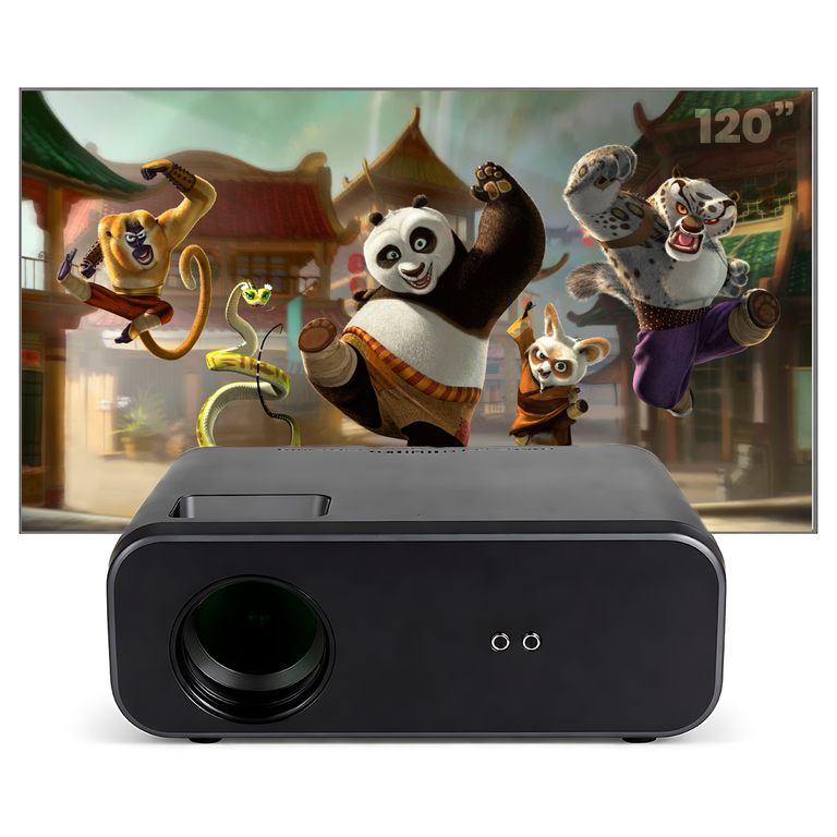 Proyector Smart SD550 Enfoque Manual + Ecran 120 Pulgadas Plomo