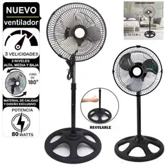 GENERICO - Ventilador Premiun Star de 10" NEGRO - 80 Watts