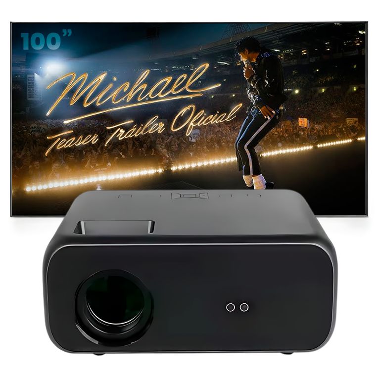 Proyector Smart SD550 Enfoque Manual + Ecran 100 Pulgadas Gris