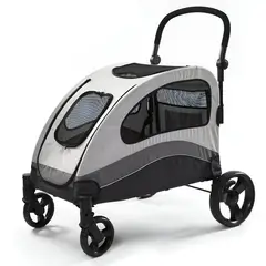QHALITECH - COCHE PARA PERROS Y GATOS GRIS SPACE