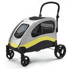 QHALITECH - COCHE PARA PERROS Y GATOS AMARILLO SPACE