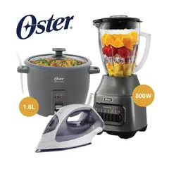 OSTER - Combo Licuadora + Olla Arrocera 1.8 LT+ Plancha a Vapor