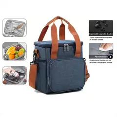 GENERICO - Lonchera Térmica De Alimentos con correa - Azul