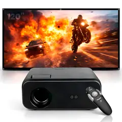 OWLENZ - Proyector Smart SD550 Enfoque Manual + Ecran 120 Pulgadas + Puntero Láser