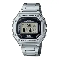 CASIO - Reloj W-218HD-1A Hombre Acero Plateado