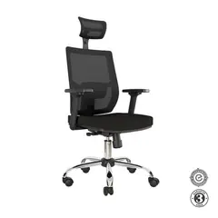 ALTHEA CONFORT - Silla Ergonómica Lims Syncro Brazos 3D Presidente Cromado Negro