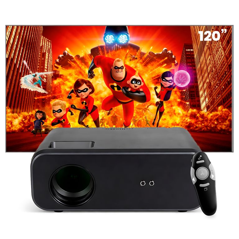 Proyector Smart SD550 Enfoque Manual + Ecran 120 Pulgadas + Puntero Láser