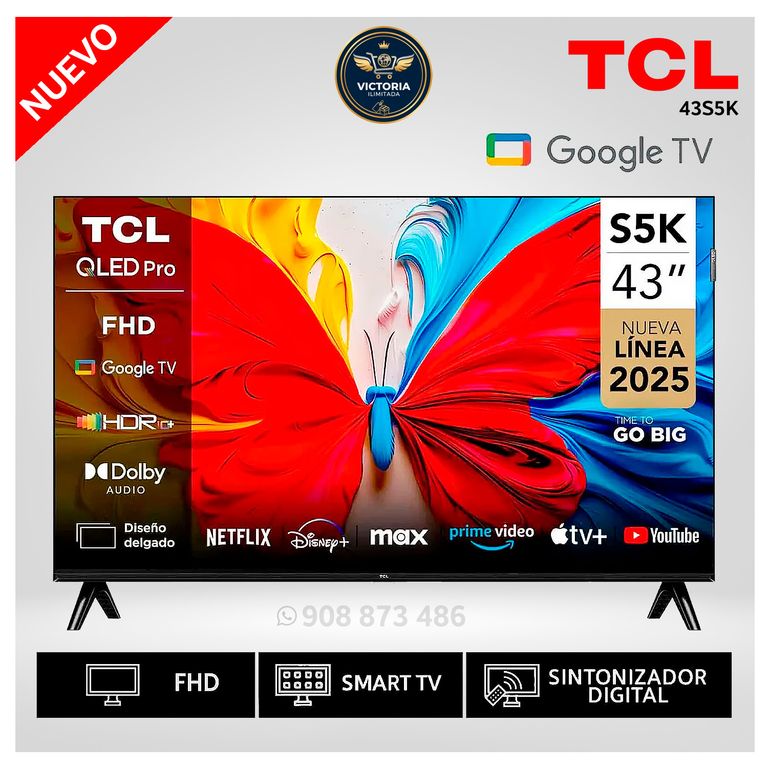 Televisor QLED 43 Full HD Smart TV 43S5K Google TV