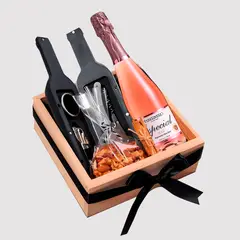 GENERICO - Gift Box Tabernero Rose + Set vino +Snacks San Valentin