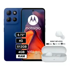 MOTOROLA - Moto G15 4GB 512GB Azul + SONY WF-C510 Blanco