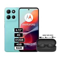 MOTOROLA - Moto G15 4GB 512GB Celeste + SONY WF-C510 Negro