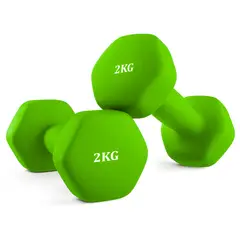 GENERICO - Par de Mancuernas Hexagonales 2 kg Recubiertas de Vinil