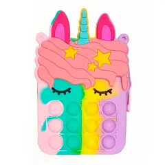 GENERICO - Mini cartera morral Pop it Anti estrés Unicornio Multicolor