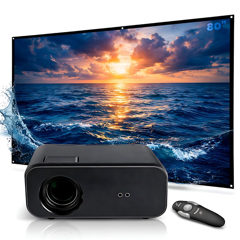 Proyector Smart SD550 Enfoque Manual + Ecran 80 Pulgadas + Puntero Láser
