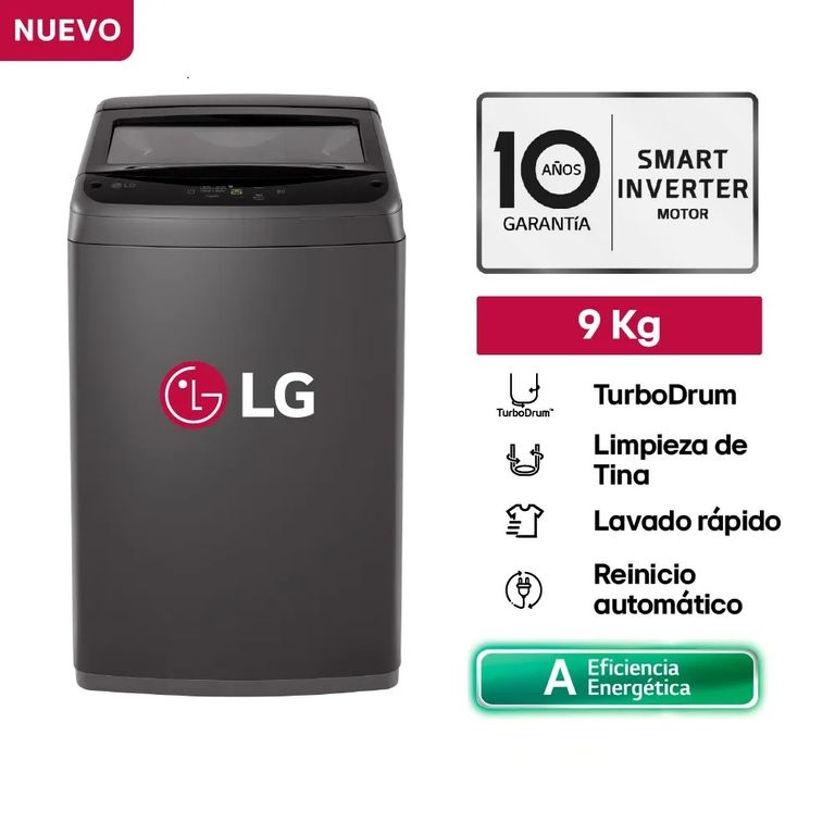 Lavadora de lavado Rapido y Carga Superior 9 Kg WT9BVTB