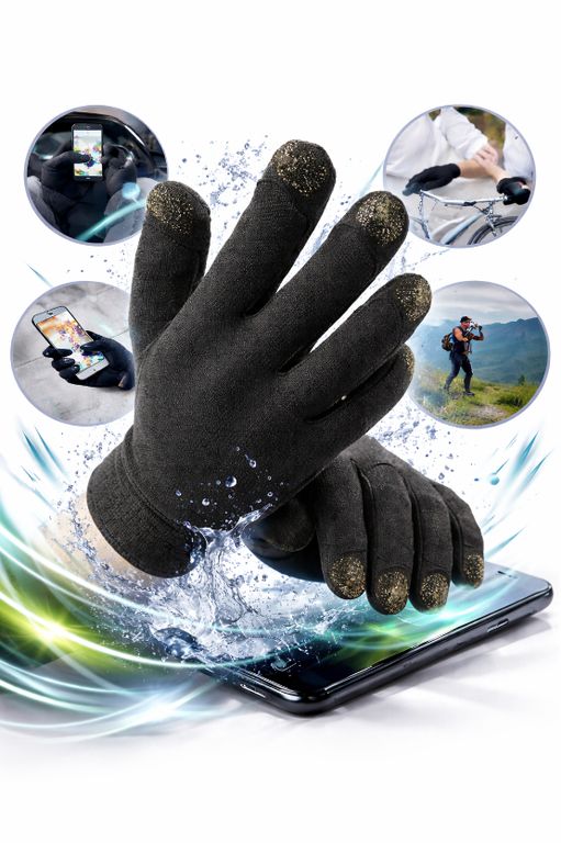 Guantes Táctiles para Gaming y Smartphone Transpirables Antideslizantes Negros