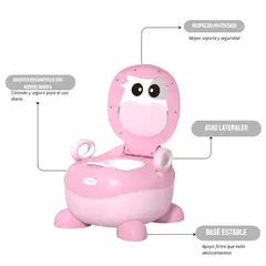 CERDITA - BACIN PARA BEBE DE ENTRENAMIENTO MODELO VACA ROSADO