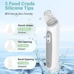 GENERICO - Aspirador Nasal Eléctrico para Bebé Limpiador Nasal Automático con Boquillas de Silicona
