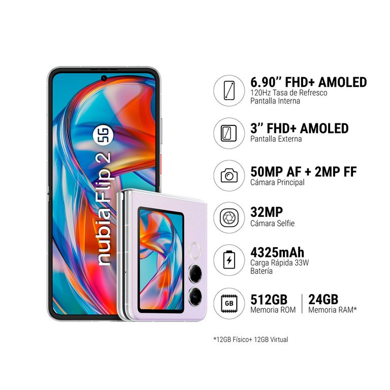 NUBIA FLIP 2 12+512GB - LILA