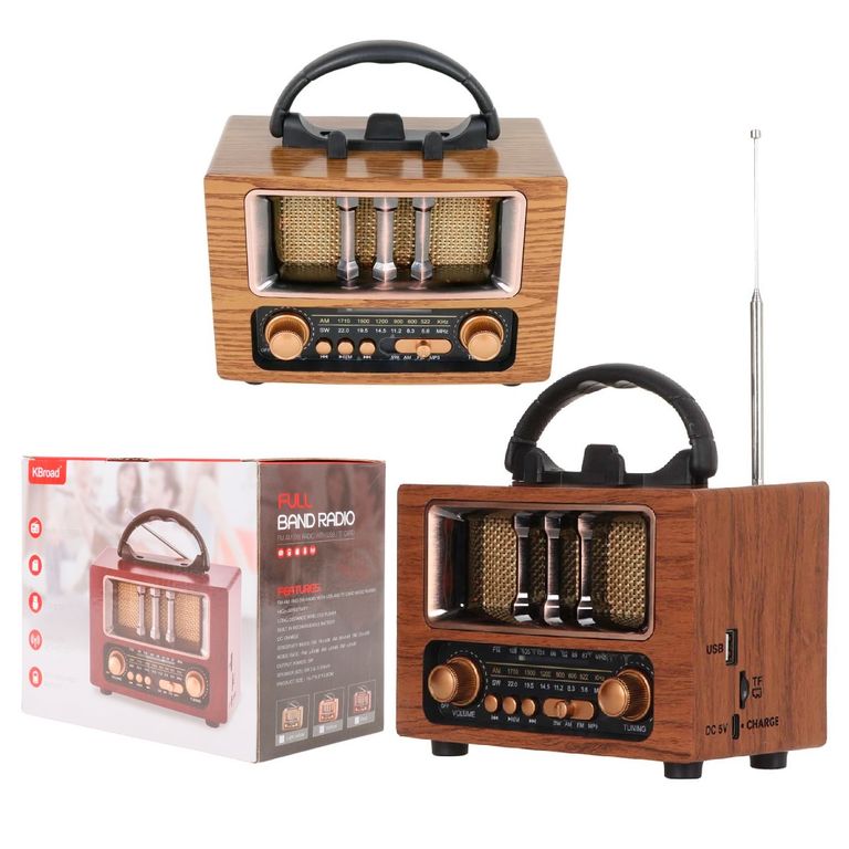 Radio Vintage Bluetooth KTF-2015 con Batería Recargable