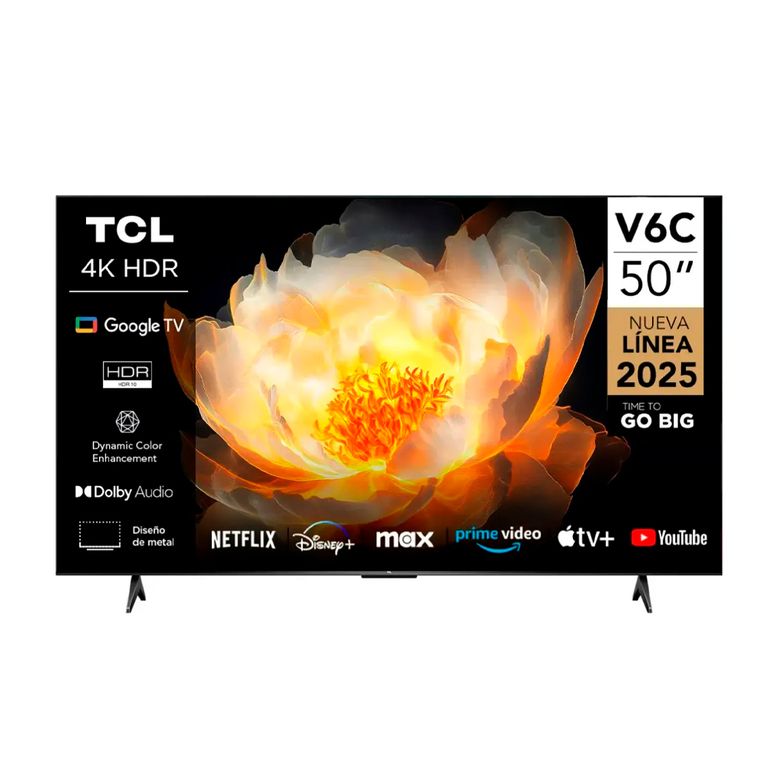Televisor Smart UHD 4K 50 Google TV 50V6C Nuevo Modelo - Negro