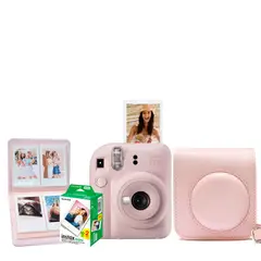 FUJIFILM - Cámara Instax Mini12 Rosa Flor + Pack 20 + Estuche + Mini Álbum