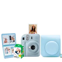 FUJIFILM - Cámara Instax Mini12 Azul Pastel + Pack 20 + Estuche + Mini + Álbum