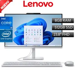 LENOVO - All in One A100, 23.8" FHD IPS Core i3-N305 8GB DDR4 512 W11 HOME