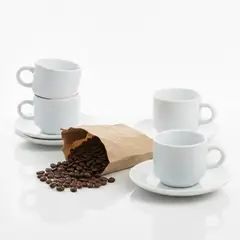 DURALEX - Tazas para Café Espresso 90ml con Plato Set de 4