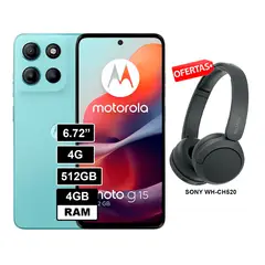 MOTOROLA - G15 4GB 512GB Celeste + SONY WH-CH520 Negro