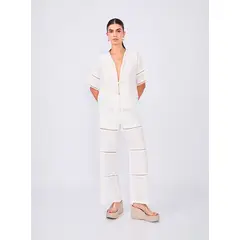 BANATY - CAPA MANGA CORTA CON DETALLES BORDADOS DE MUJER LINA