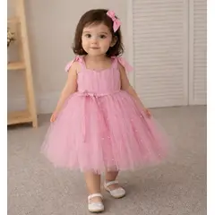 ARELYS - Vestido Niña Princesa Talla 2 Palo Rosa