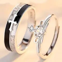 GENERICO - Anillo Para Pareja Amor Eterno Rey Y Reina Estuche Gratis