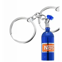 GENERICO - Mini Llavero Botella De Nitro Metálico Exclusivo Color Azul 1Pcs