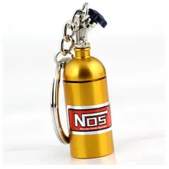 GENERICO - Mini Llavero Botella De Nitro Metálico Exclusivo Color Dorado 1Pcs