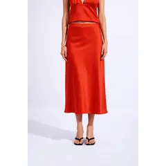 LUVARO - Falda Satinada Fluida