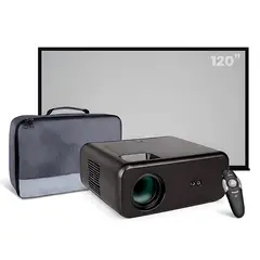 OWLENZ - Proyector Smart SD550 Enfoque Manual + Ecran 120 Pulgadas + Puntero Láser + Bolso de Transporte