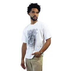 DM DEXMEN - Polo Dexmen Oversize ACDC Blanco