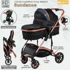 EBABY - Coche Cuna Moisés Europeo SUNDANCE Azul